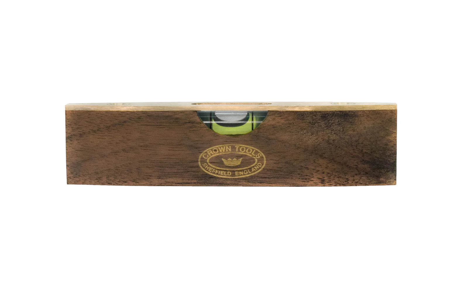 Crown Tools Mini Walnut & Brass Spirit Level - Image 2