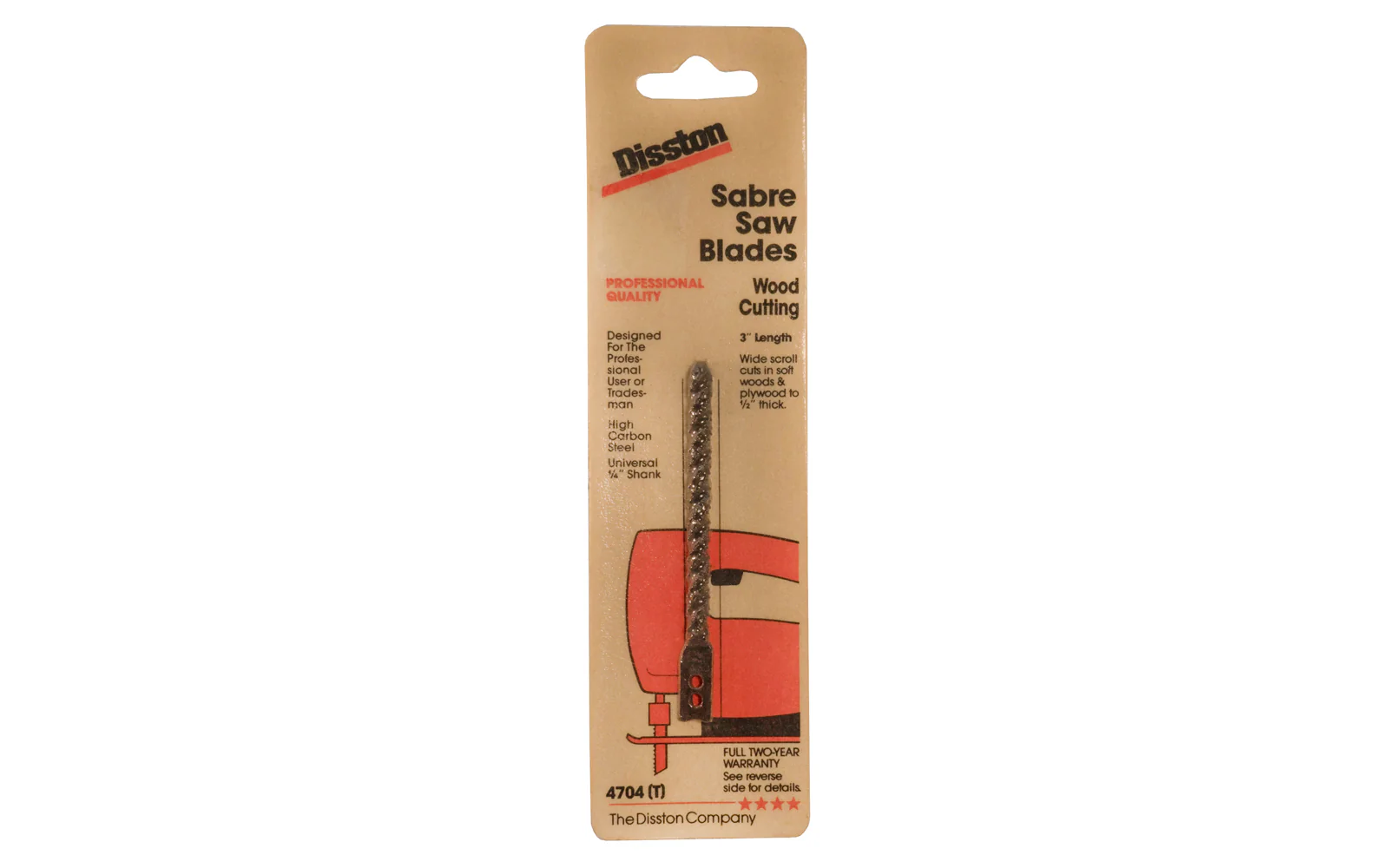 Disston 3" Wood Cutting Sabre Saw Blade