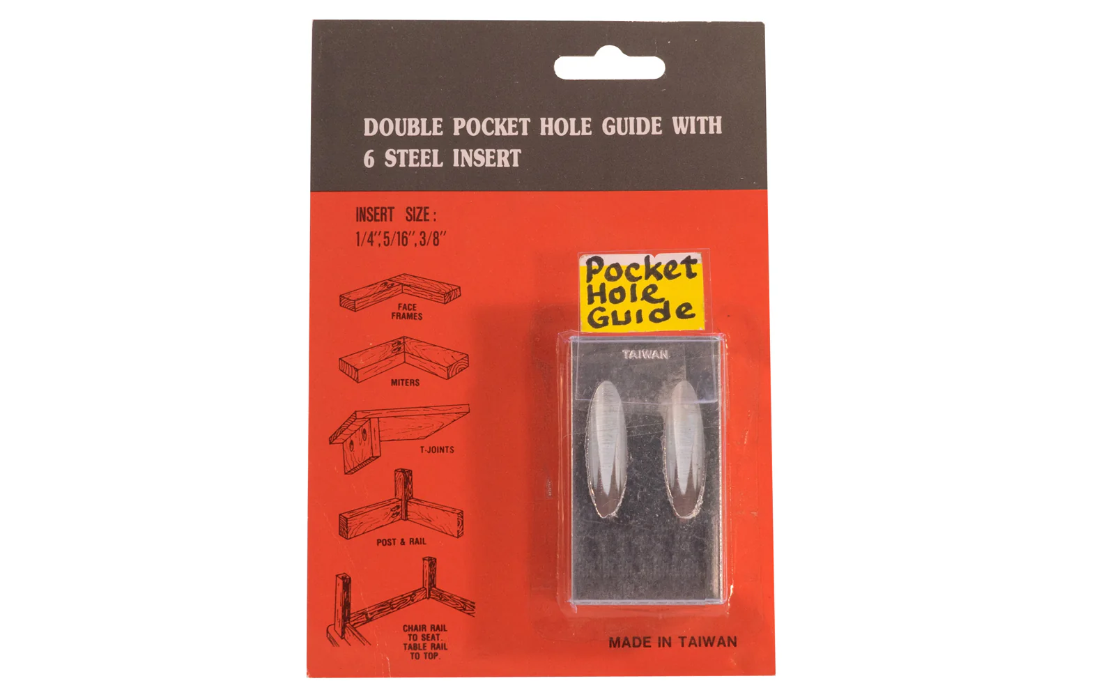 Double Pocket Hole Guide with 6 Steel Insert