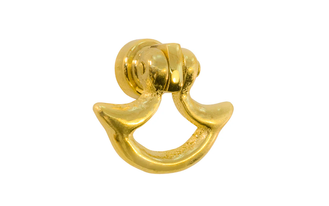 Unlacquered Brass "Dutch" Bow Cabinet Drop Pull