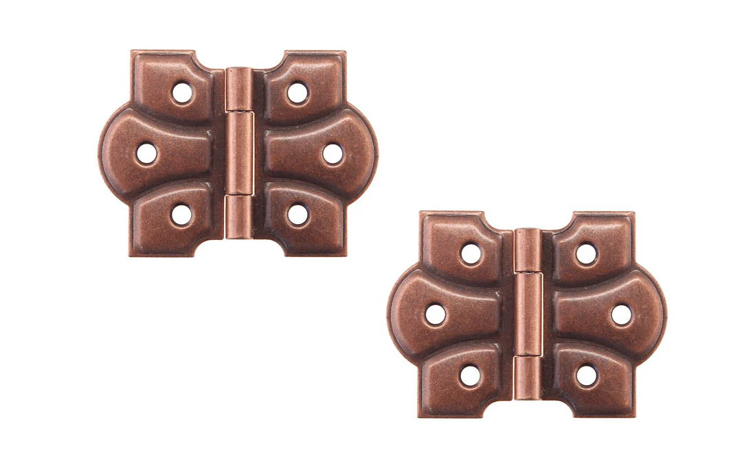 Embossed Ornamental Cabinet Hinges ~ 2-3/8" x 1-3/4" - Image 2