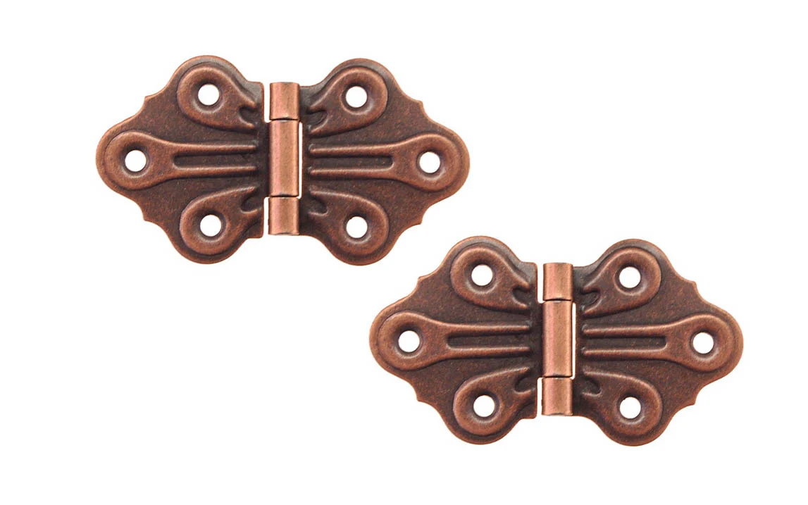 Embossed Ornamental Cabinet Hinges "Butterfly Style" ~ 2-7/8" x 1-5/8" - Image 2