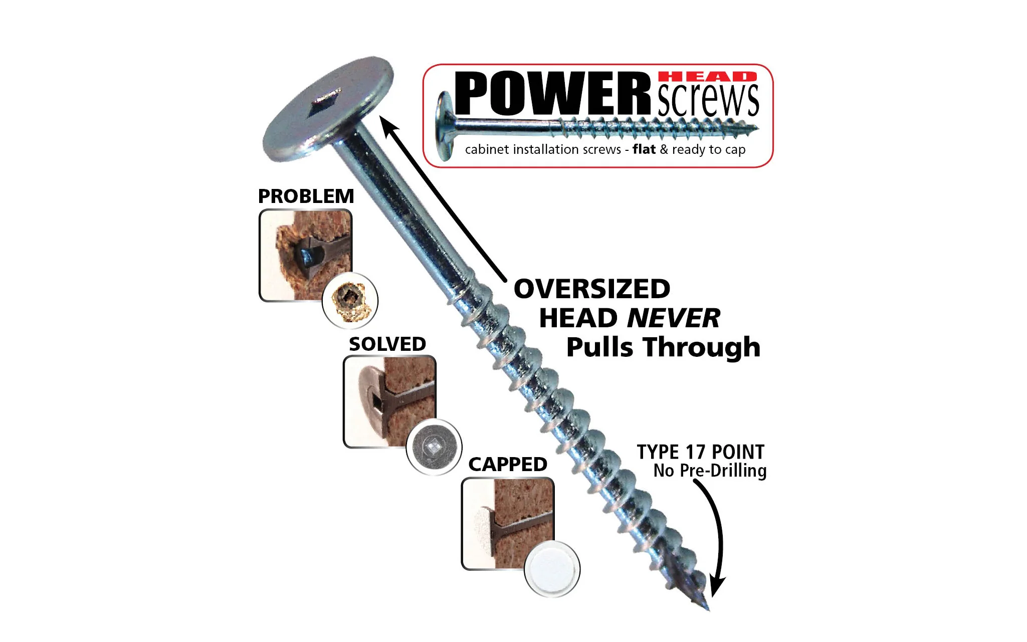 FastCap 1-1/4" Powerhead Cabinet Screws - T20 Torx Head ~ 200 Pack - Image 3
