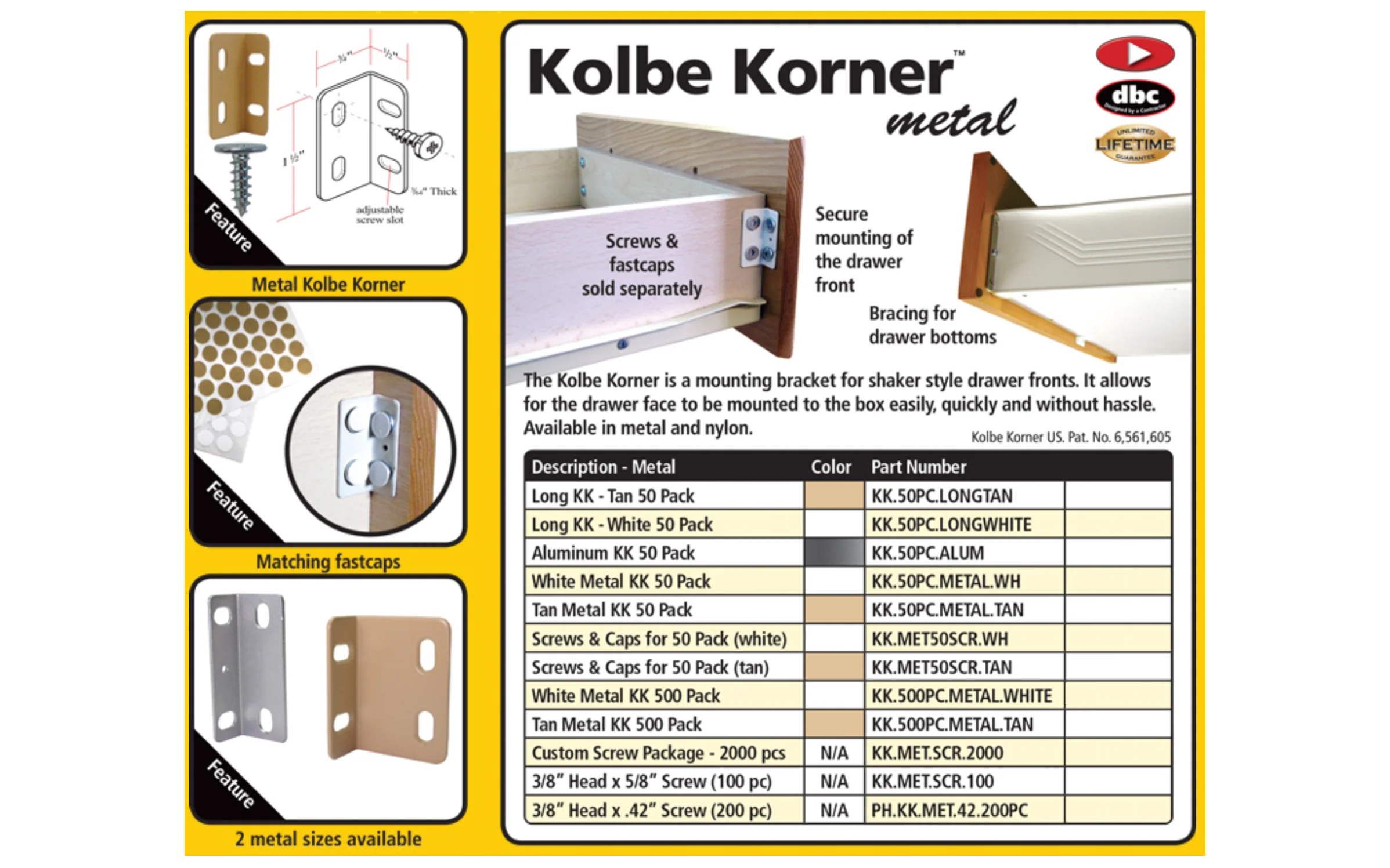 FastCap .42" Long Screws for Metal Kolbe Korners ~ 200 Pack - Image 3