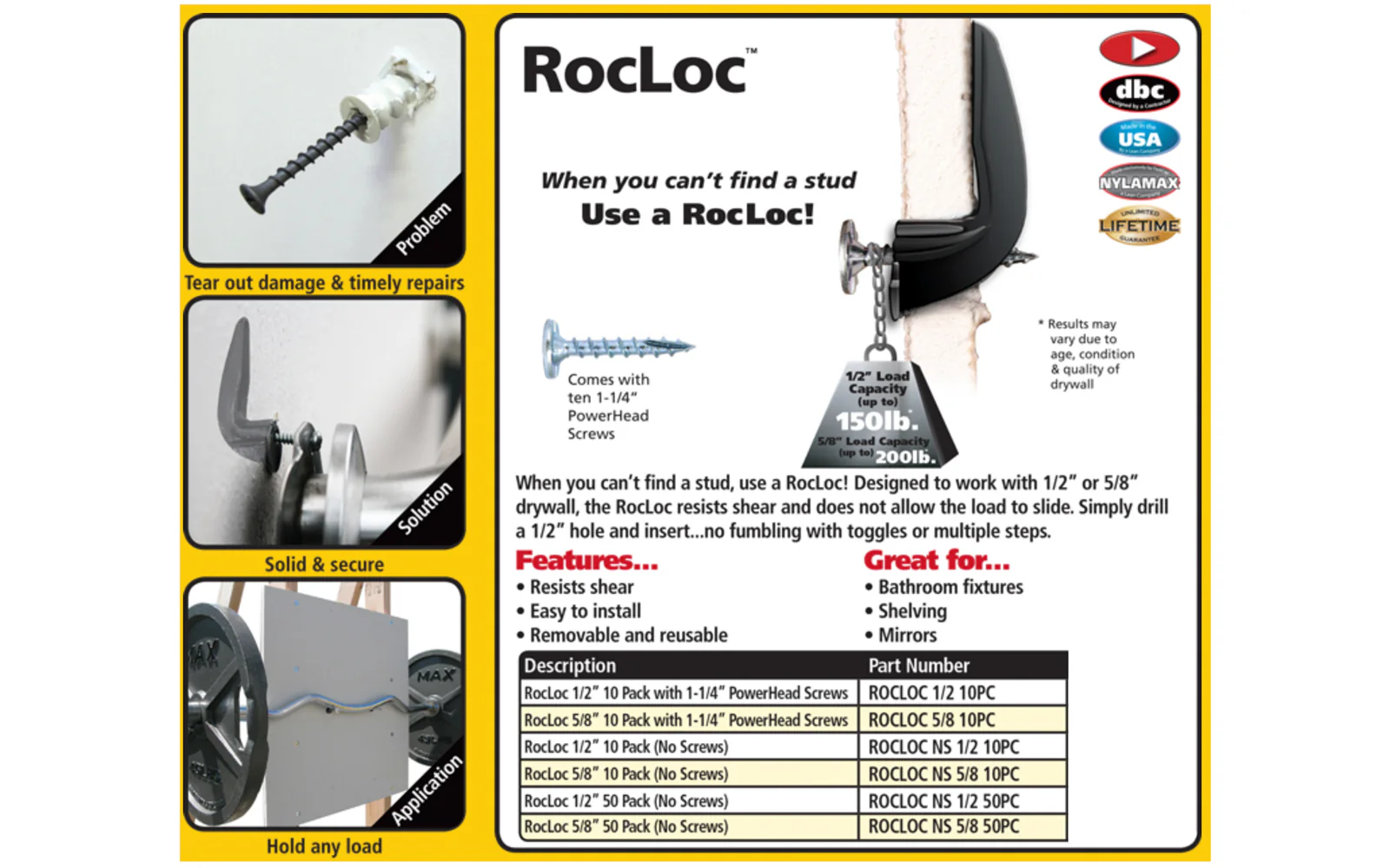 FastCap 1/2" RocLoc Drywall Anchor - 10 Pack - Image 4