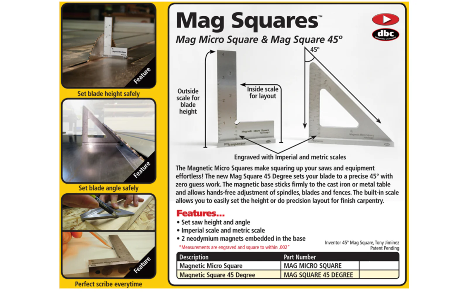 FastCap 3-3/4" Magnetic 45° Square - Image 5