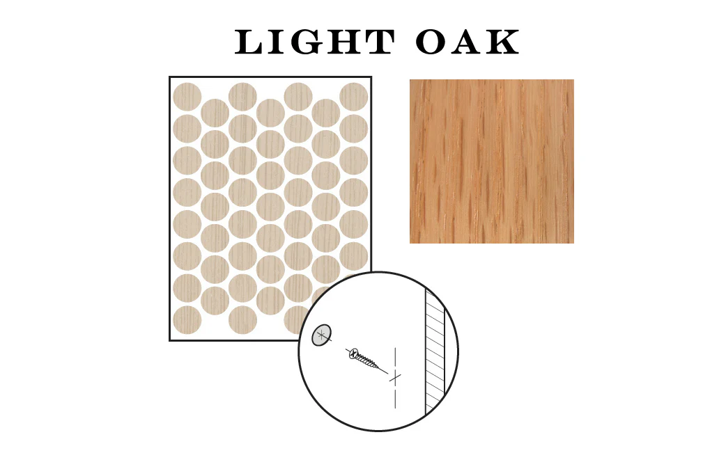 FastCap 9/16" Light Oak Adhesive Cover Caps - Woodgrain PVC ~ 265 Pieces