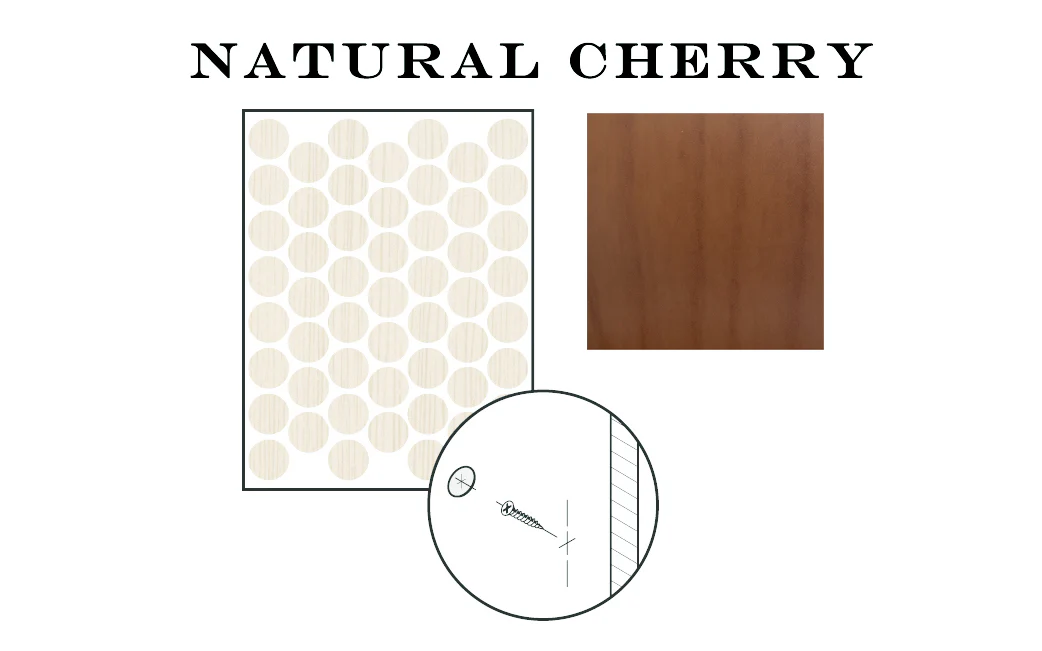 FastCap 9/16" Natural Cherry Adhesive Cover Caps - Woodgrain PVC ~ 265 Pieces