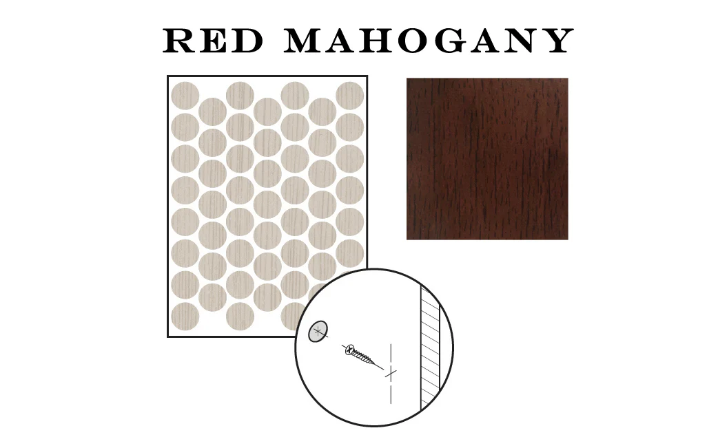 FastCap 9/16" Red Mahogany Adhesive Cover Caps - Woodgrain PVC ~ 265 Pieces