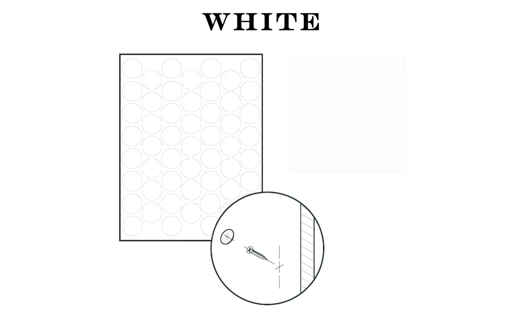 FastCap 9/16" White Adhesive Cover Caps - Solid PVC ~ 265 Pieces
