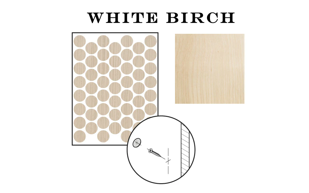 FastCap 9/16" White Birch Adhesive Cover Caps - Unfinished Wood ~ 260 Pieces