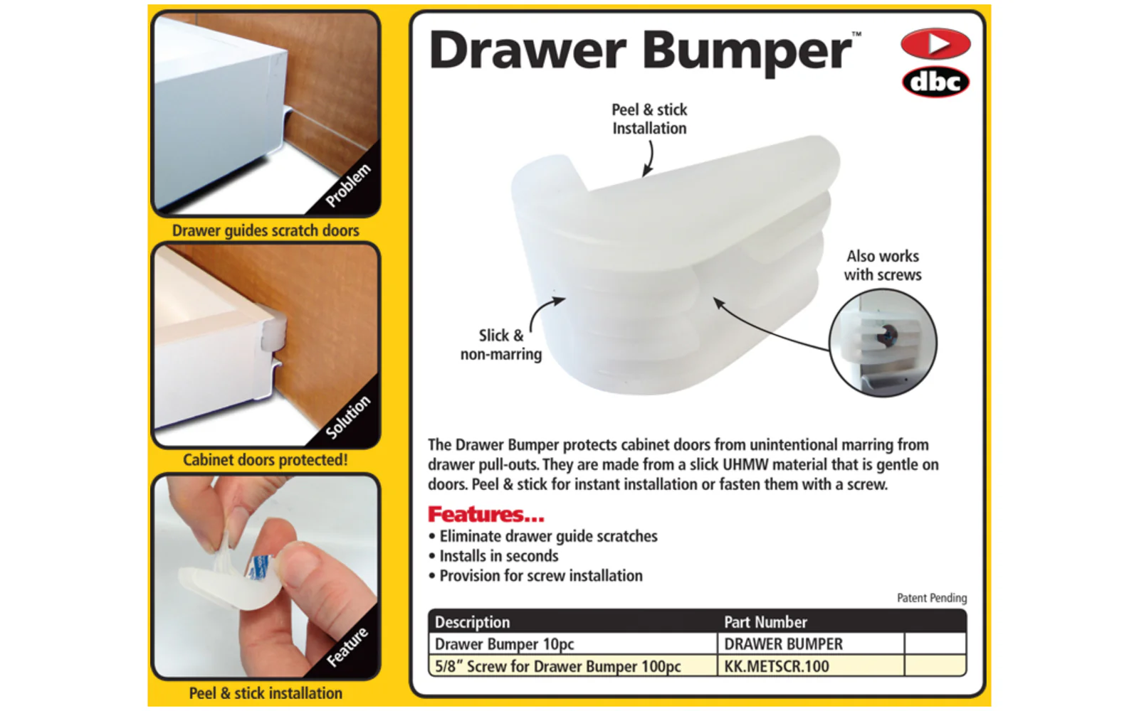 FastCap Drawer Bumper ~ 10 Pieces - Image 4