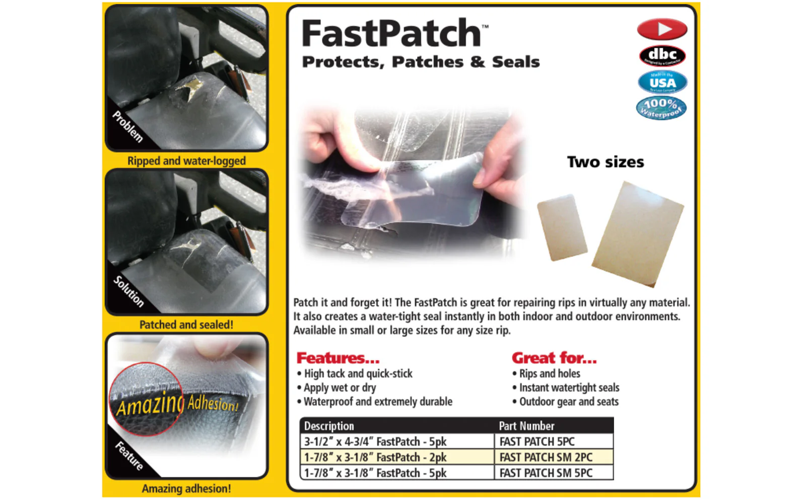 FastCap FastPatch 2 Pack - 1-7/8" x 3-1/8" ~ Clear - Image 2