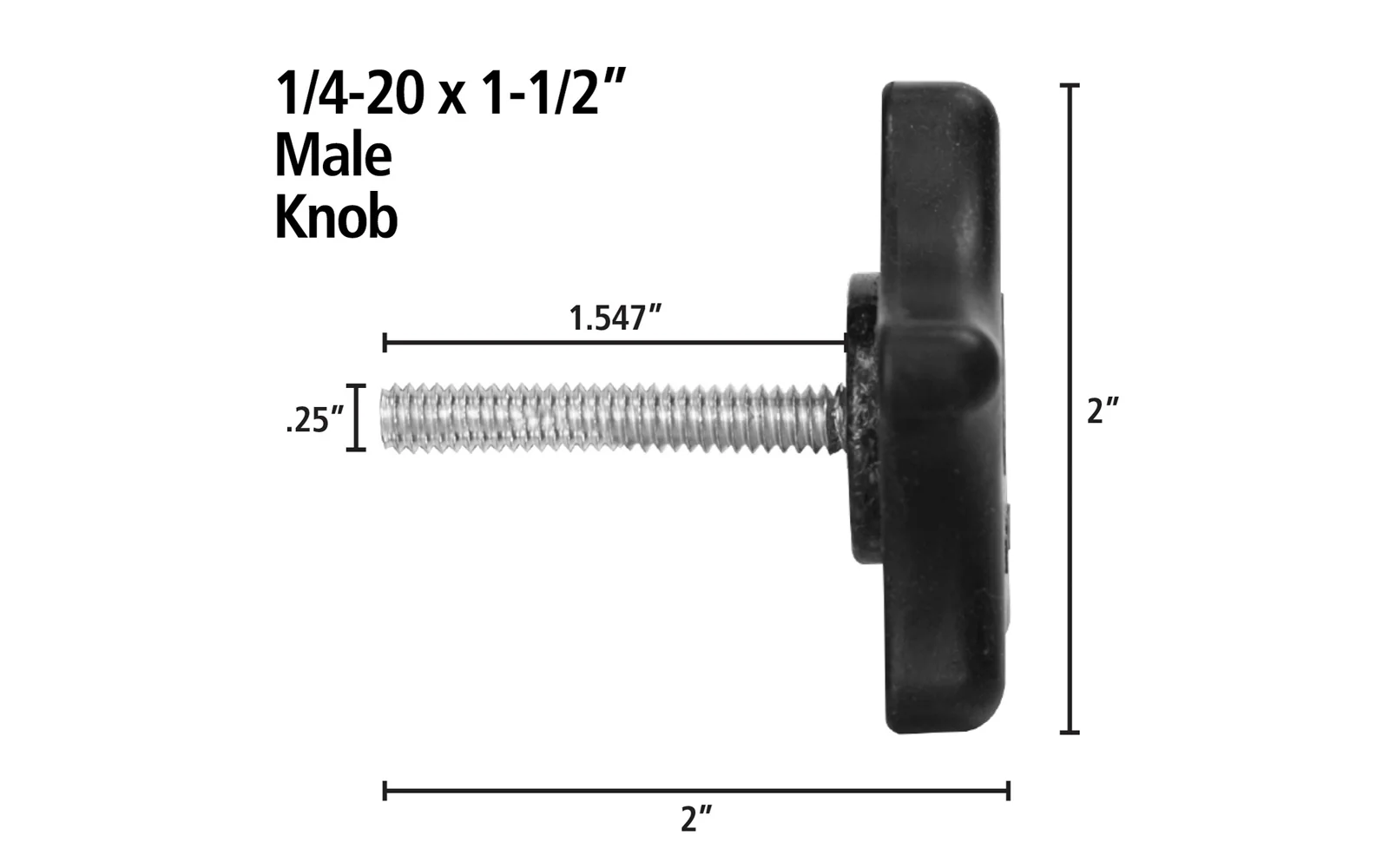 FastCap Five Point Knob ~ 1/4-20 Male Thread - Image 2