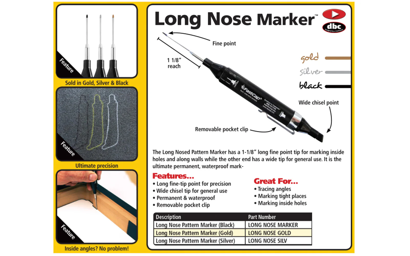 FastCap Long Nose Marker ~ Black - Image 6