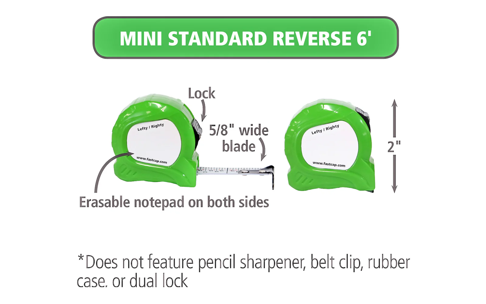 FastCap 6' Mini Tape Measure ~ Standard Reverse - Image 3