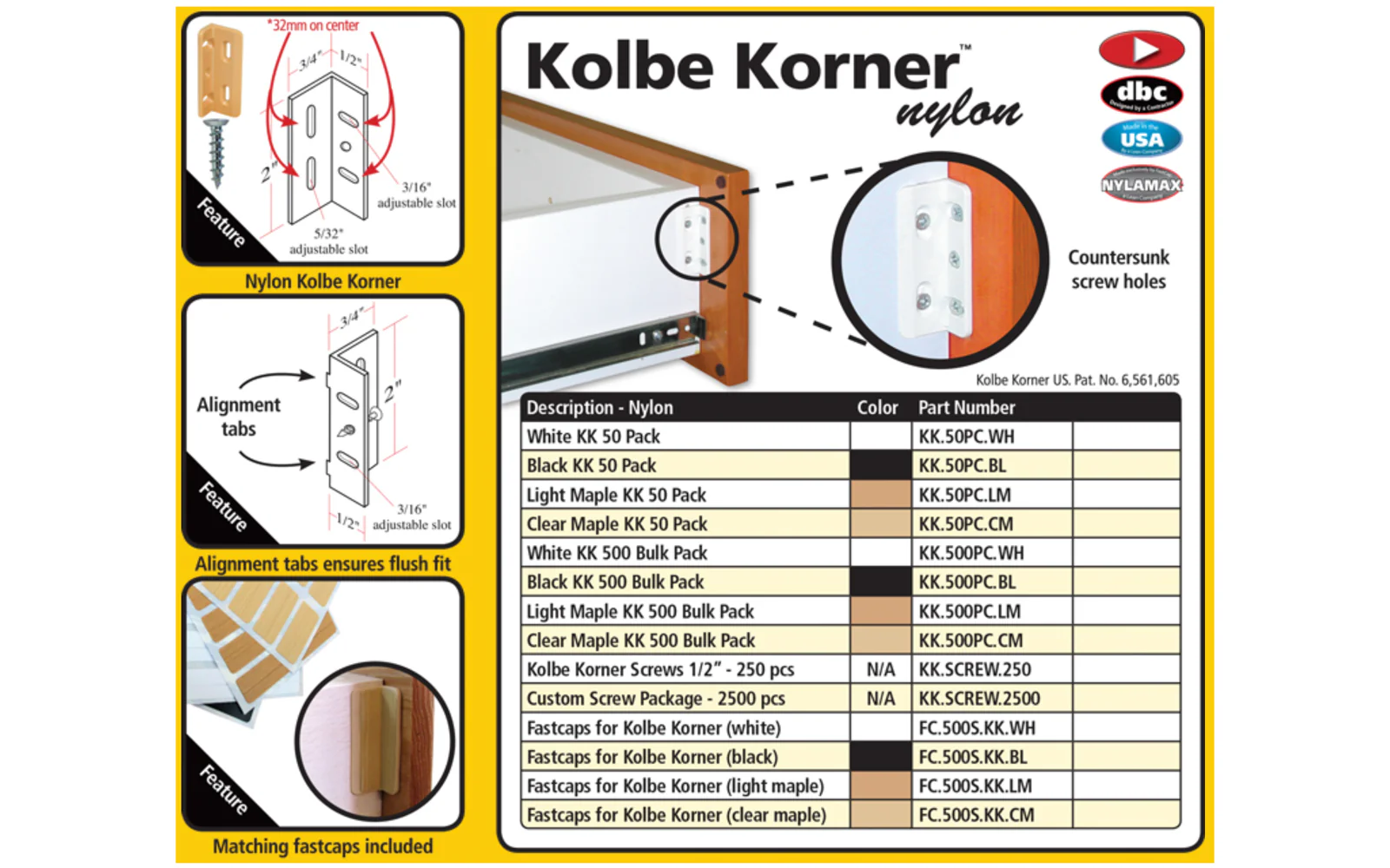 Fastcap Nylon Kolbe Korner, Black - 50 Pack - Image 2