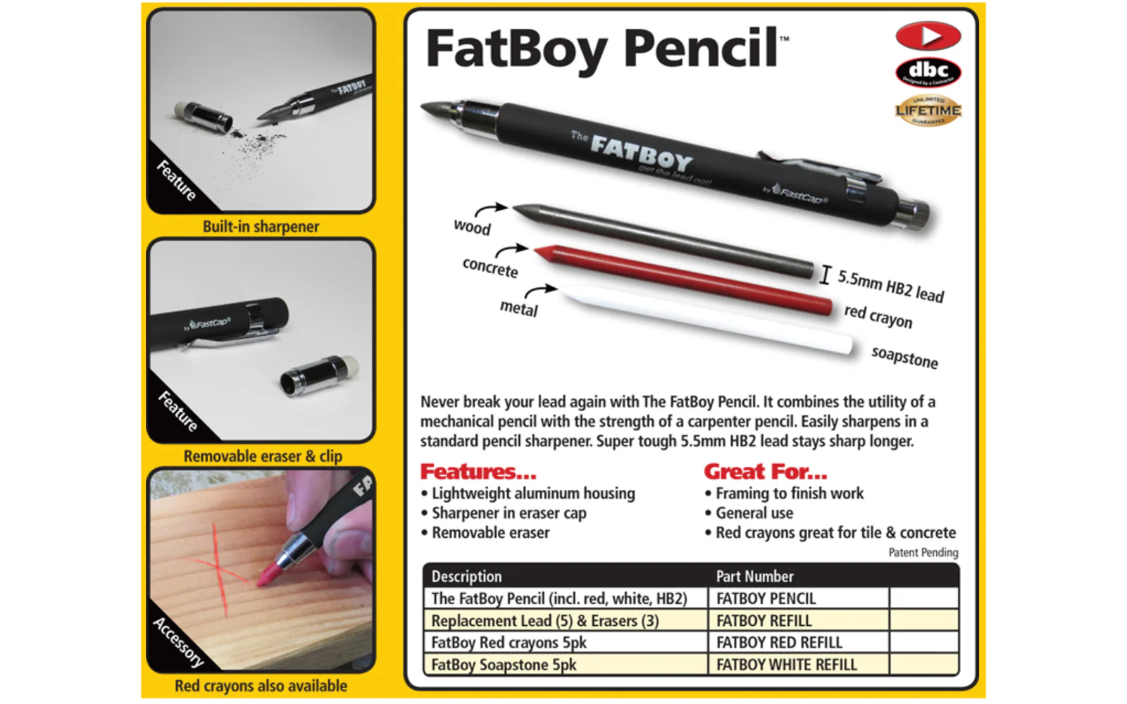 FastCap Professional Carpenter / Mechanical FatBoy Pencil - Image 5