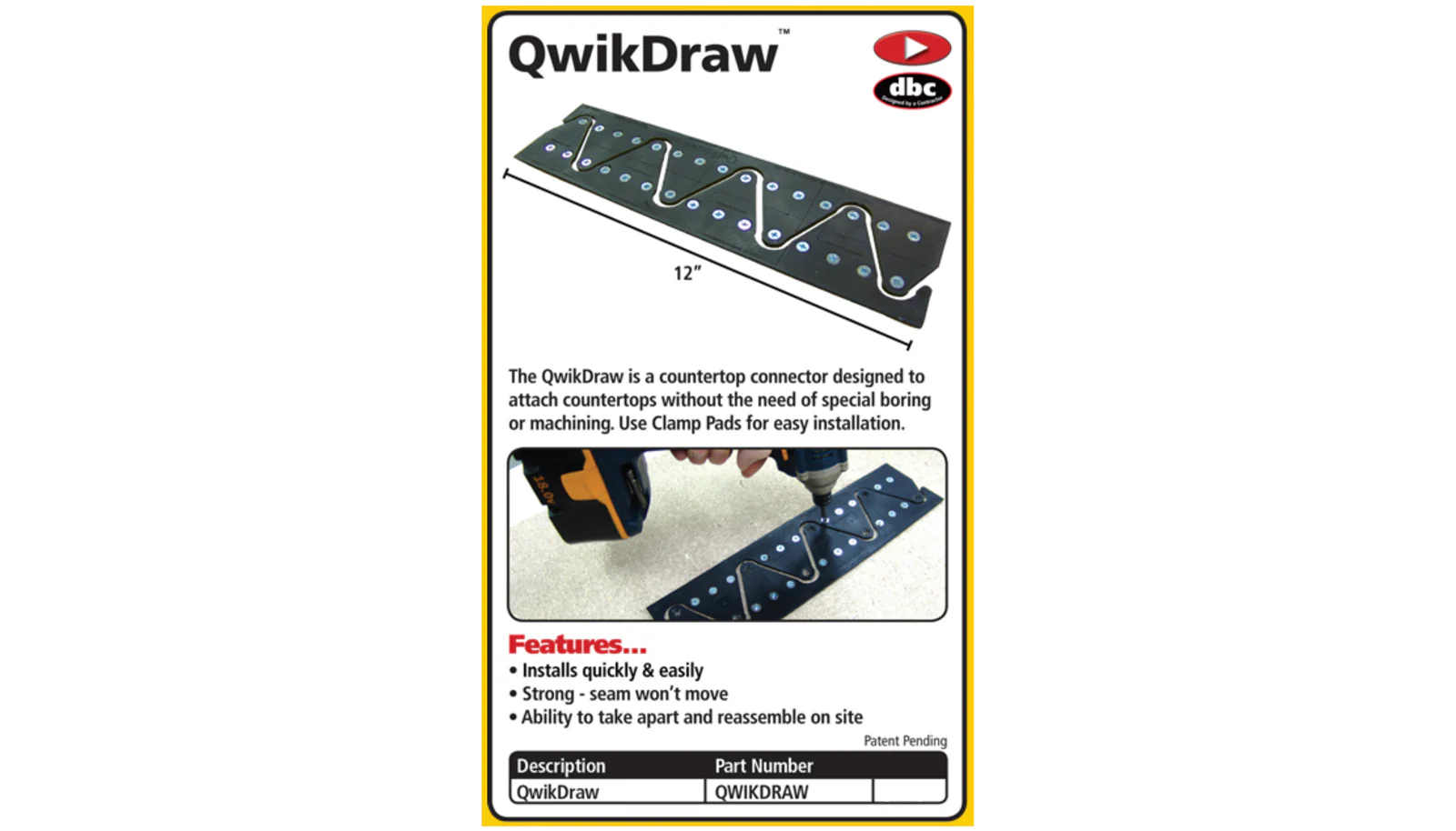 FastCap Qwikdraw Countertop Connector - Image 4