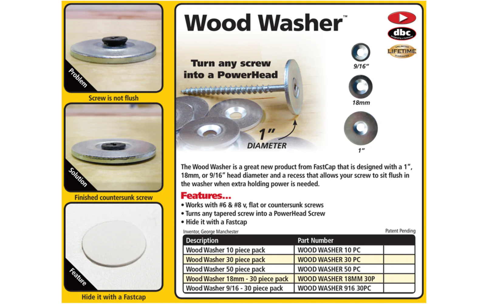 FastCap Wood Washer 9/16" Diameter - 30 Pack - Image 3