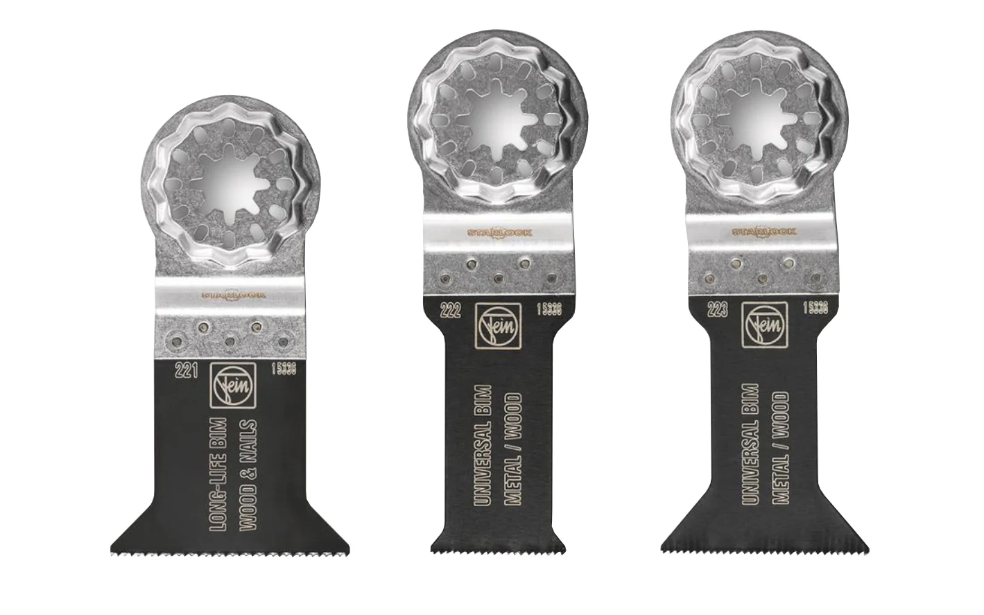 Fein 3-Pack Blade Set - Wood & Metal E-Cut Long-Life Universal BIM Blades "Starlock" - 3 PC