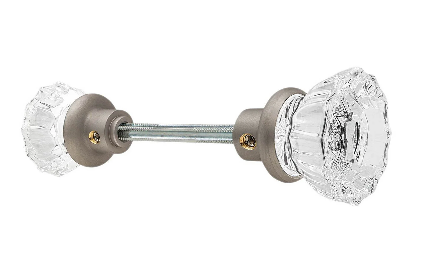 Pair of Fluted Clear Glass Doorknobs - Image 5