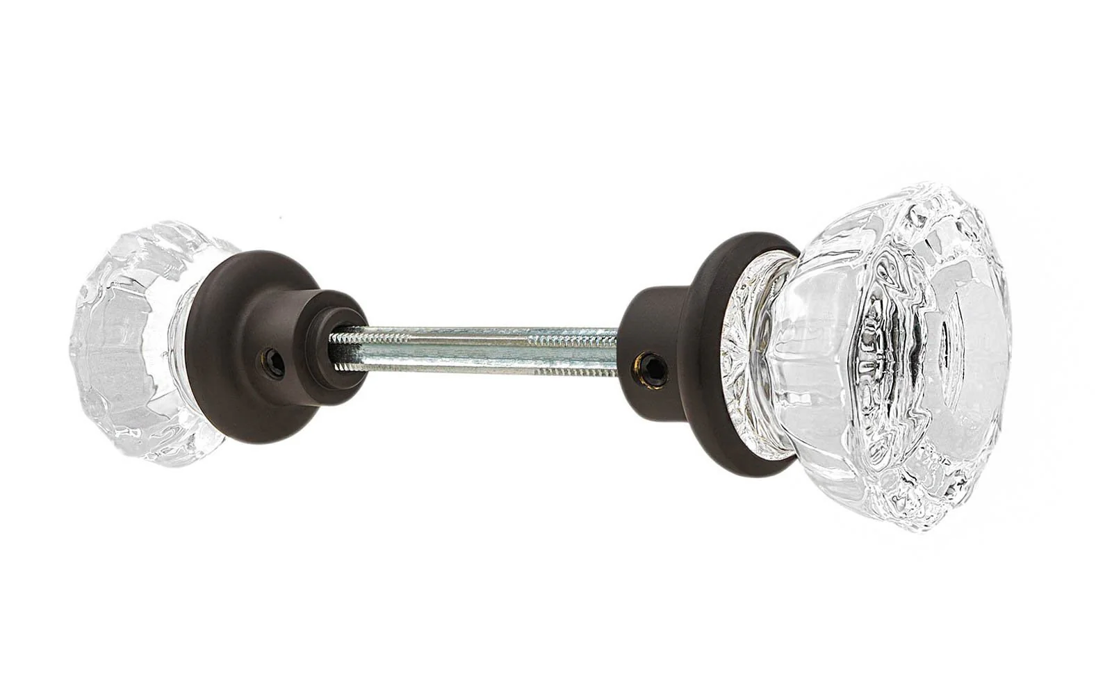 Pair of Fluted Clear Glass Doorknobs - Image 6
