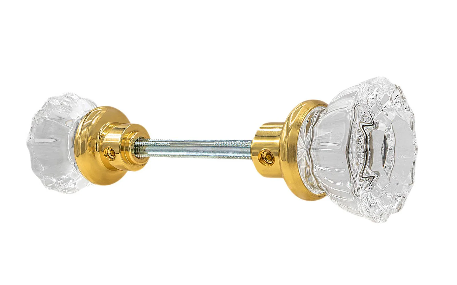 Pair of Fluted Clear Glass Doorknobs - Image 7