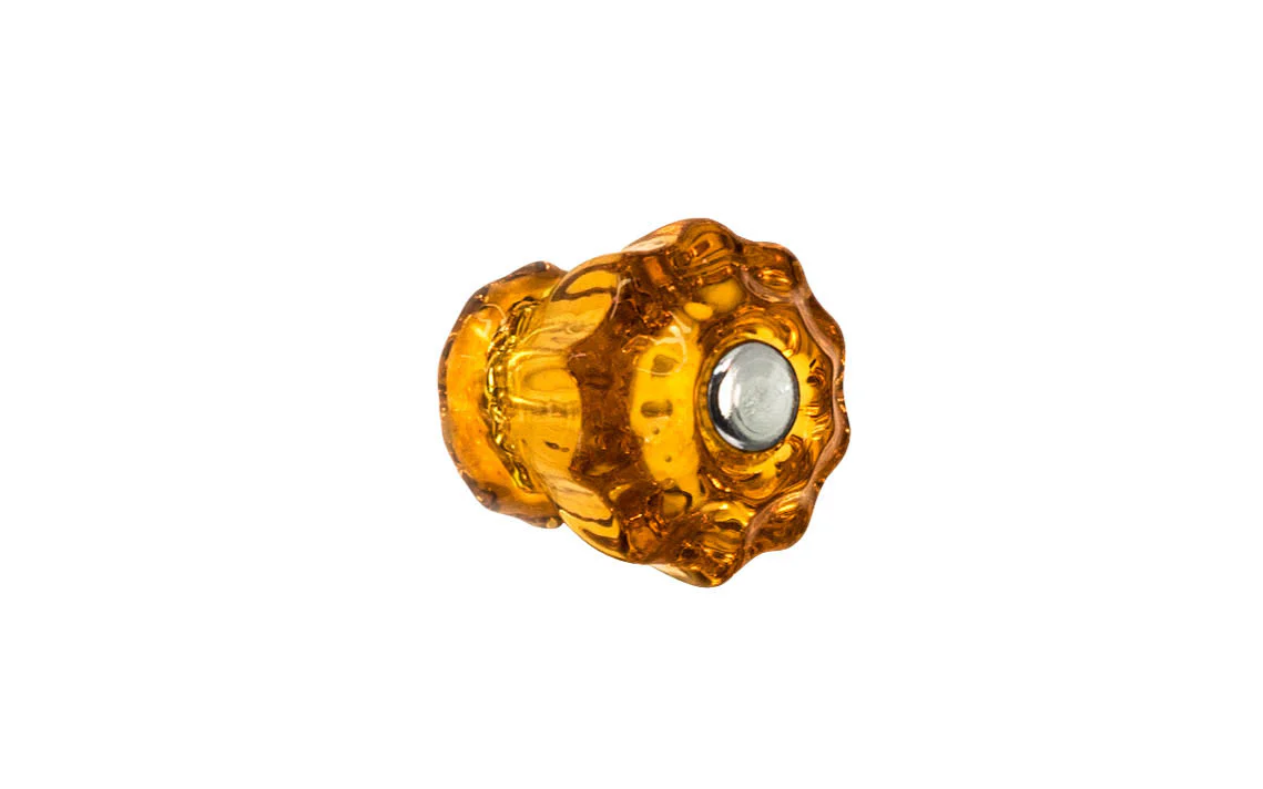 Fluted Glass Cabinet Knob ~ Amber - Image 3