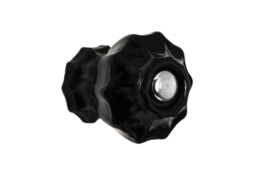 Fluted Glass Cabinet Knob ~ Black - Image 2