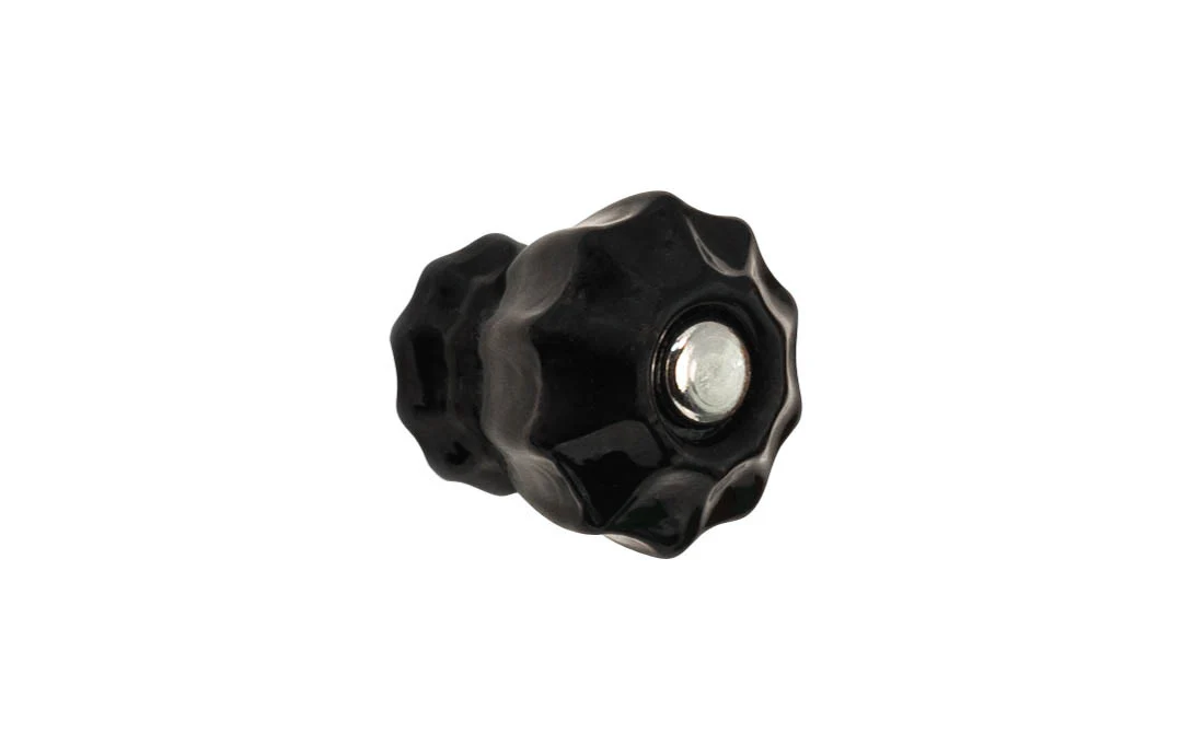 Fluted Glass Cabinet Knob ~ Black - Image 3