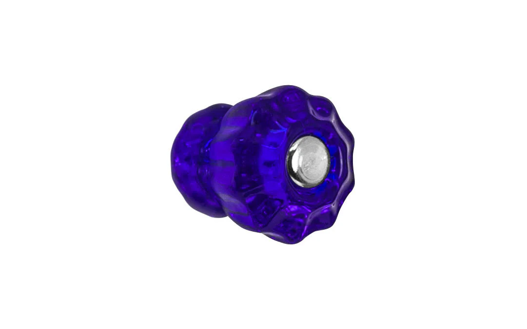 Fluted Glass Cabinet Knob ~ Cobalt Blue - Image 3