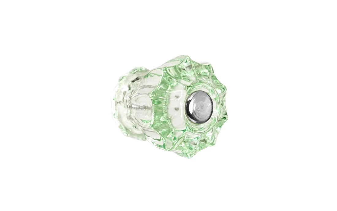Fluted Glass Cabinet Knob ~ Depression Green - Image 3