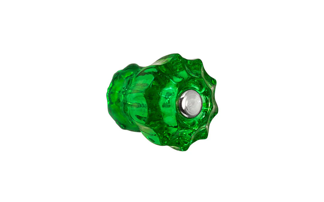 Fluted Glass Cabinet Knob ~ Forest Green - Image 3