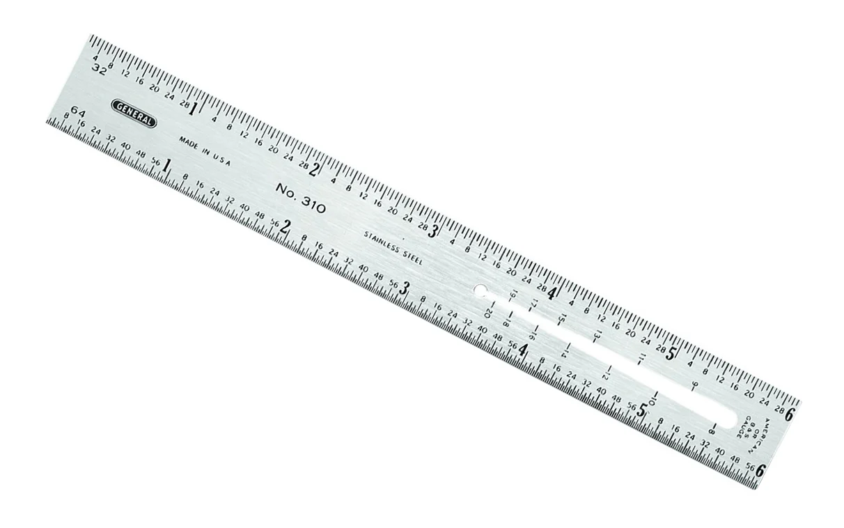 General Tools 6" Flexible Stainless Rule with B & S Wire Gauge (32nds, 64ths)