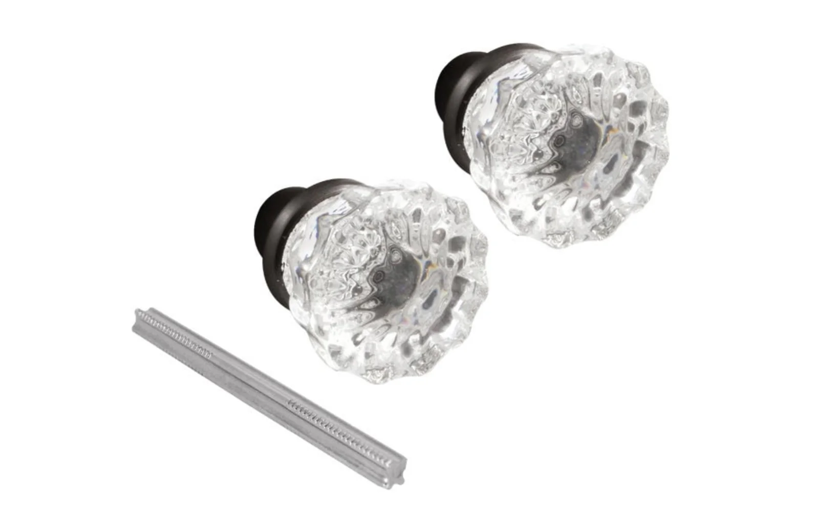Glass Door Knob Set with Aged Bronze Finish