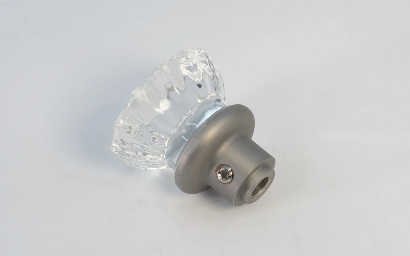 Glass Doorknob with Brushed Nickel Base - USED - Image 2