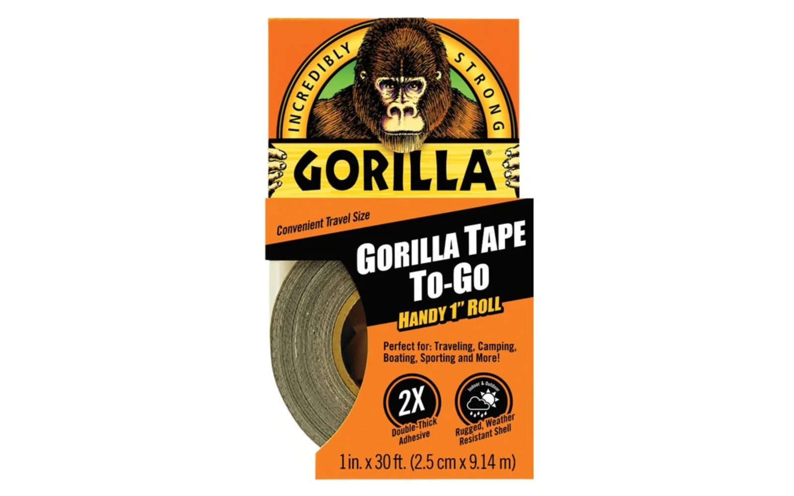 Gorilla Tape Roll, Black - 1" x 10 Yards