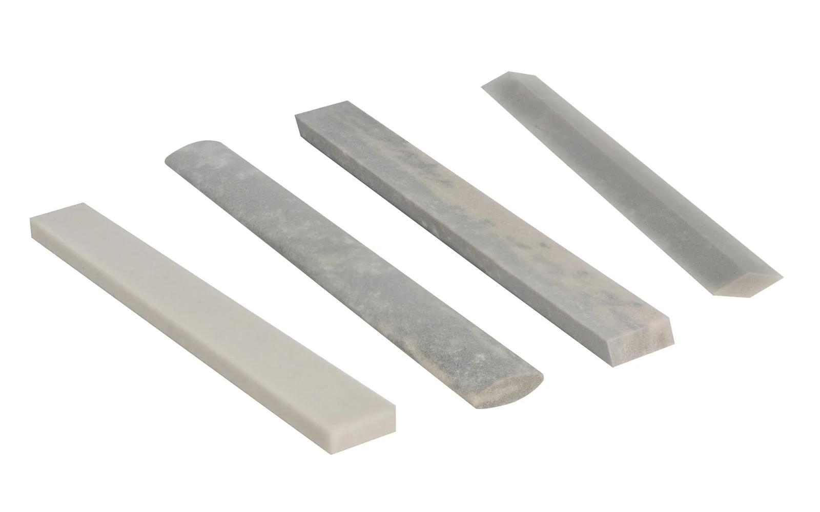 Hard Arkansas 4-Piece File Stone Set ~ Flat, Oval, Diamond, Bevel