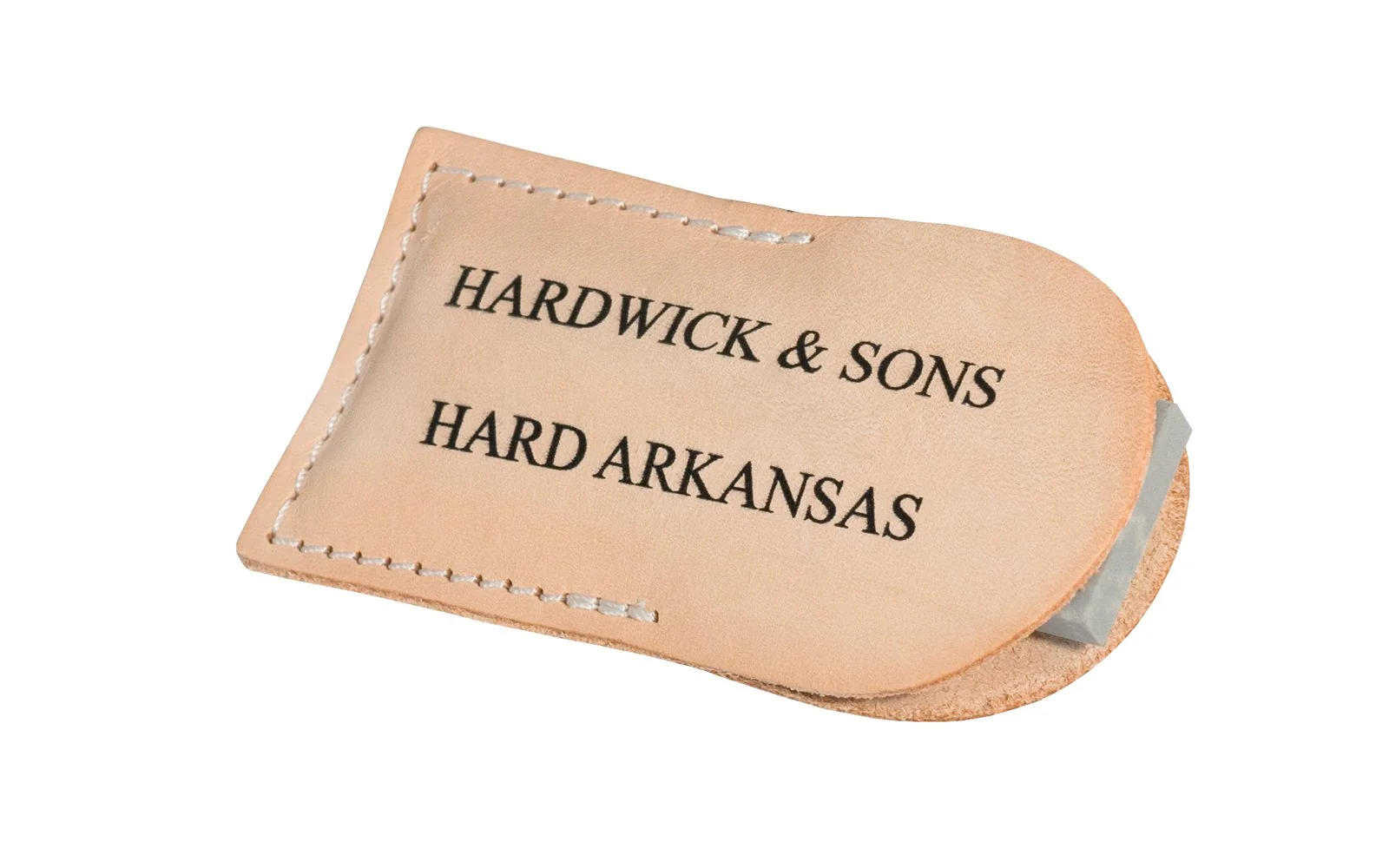 Hard Arkansas Slip Stone with Leather Pouch ~ 3" x 1" - Image 2