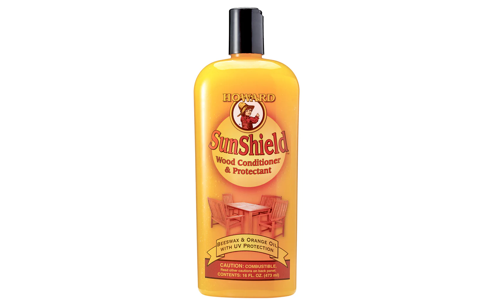 Howard Sunshield Wood Conditioner & Protectant - Beeswax & Orange Oil with UV Protection ~ 16 oz