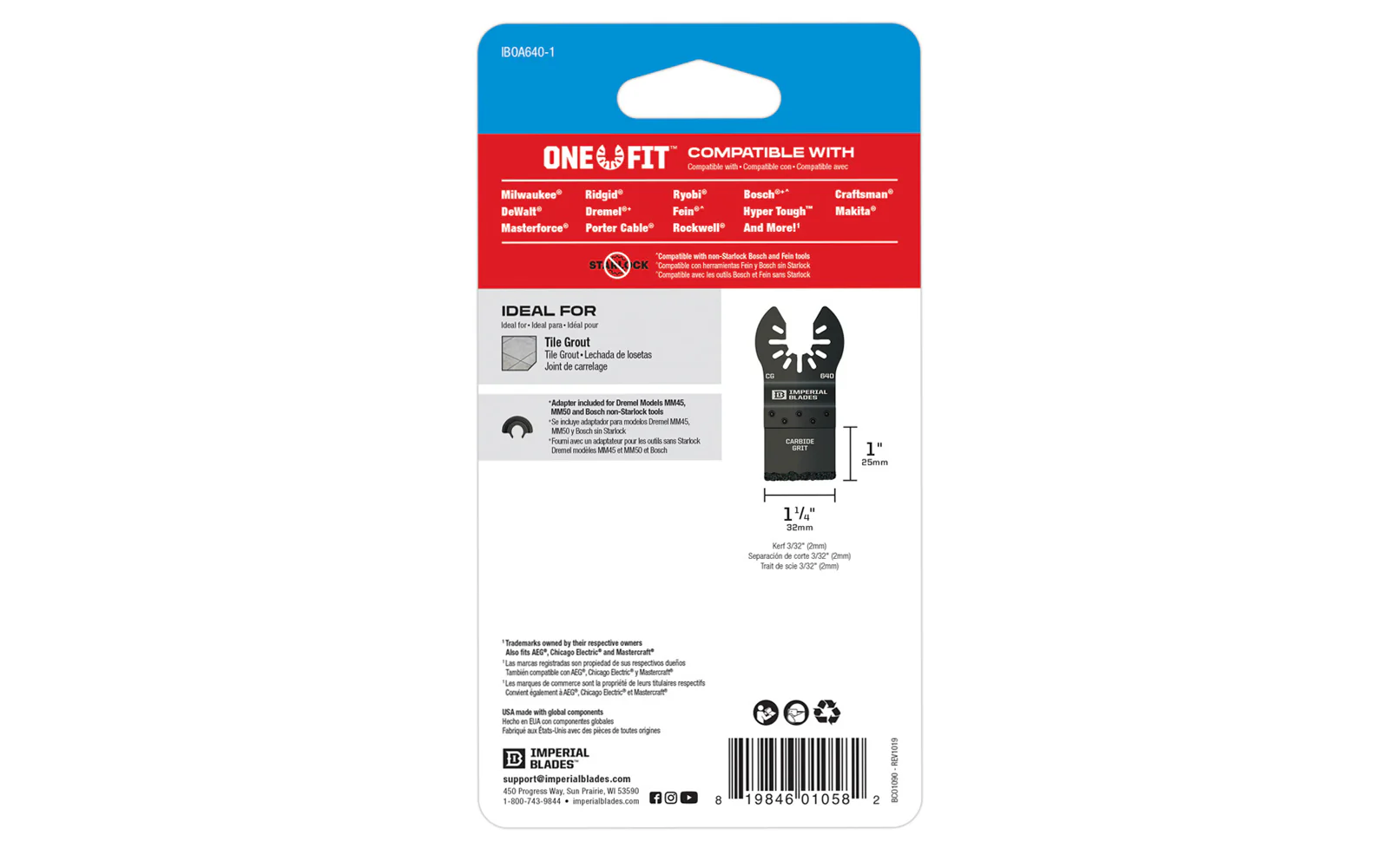Imperial Blades "One Fit" 1-1/4" Carbide Grit Plunge Cut Blade - Image 3