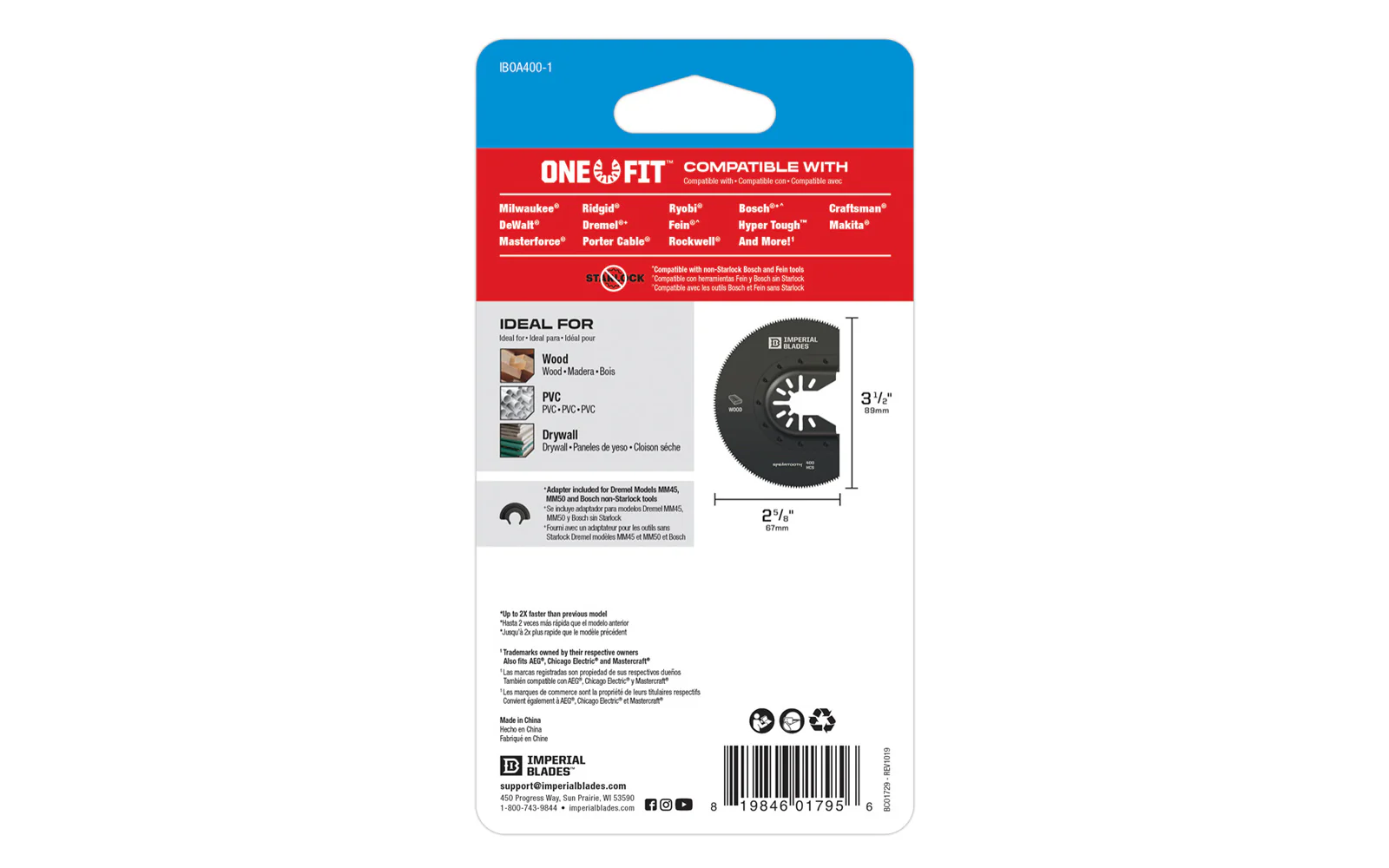 Imperial Blades "One Fit" 3-1/2" Segmented HCS Blade - Image 3