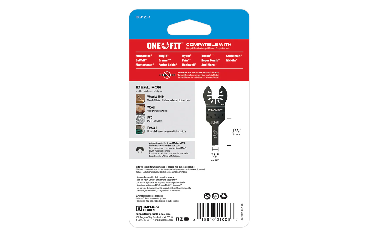 Imperial Blades "One Fit" 3/8" Fine Detail Wood Blade - Image 3