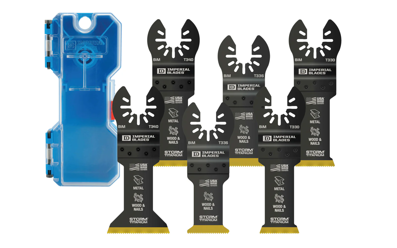Imperial Blades "One Fit" Storm Titanium Metal/Wood Variety Pack - 6 PC + Free Case