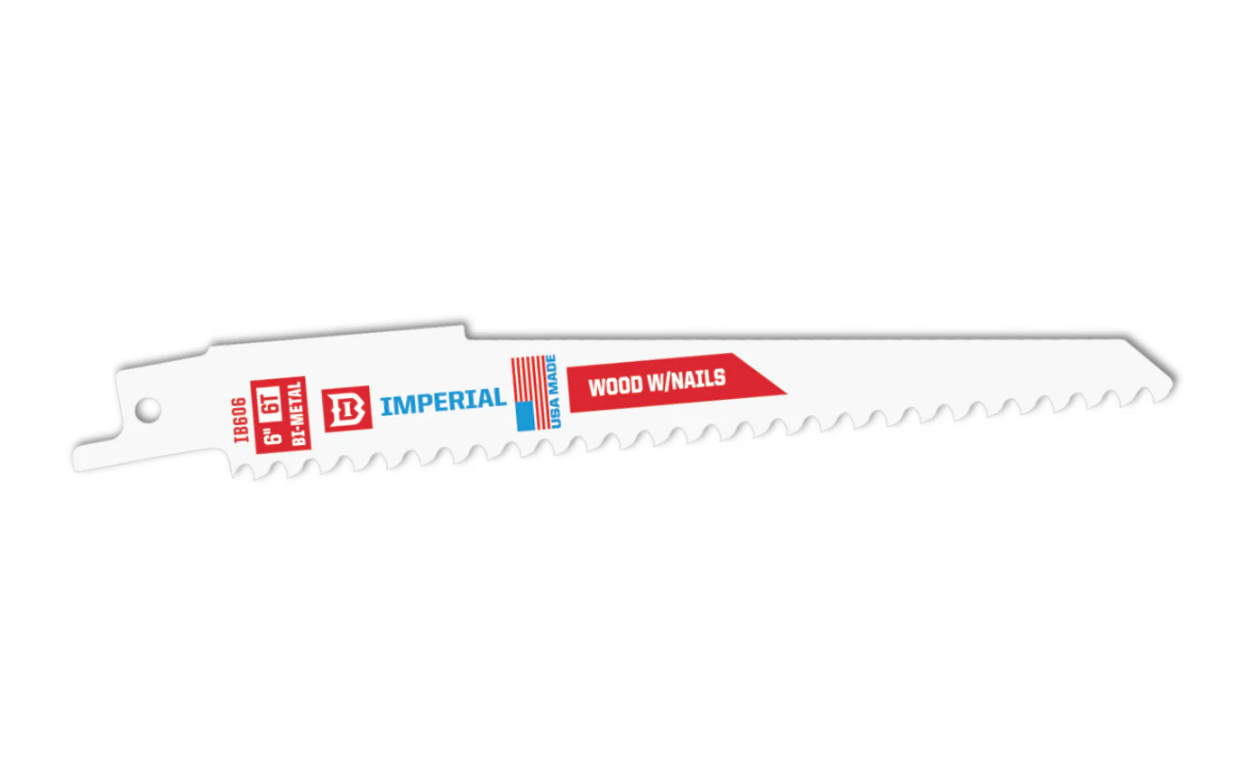 Imperial Blades Standard 6" Bi-Metal 6 TPI Wood & Nails Reciprocating Blade