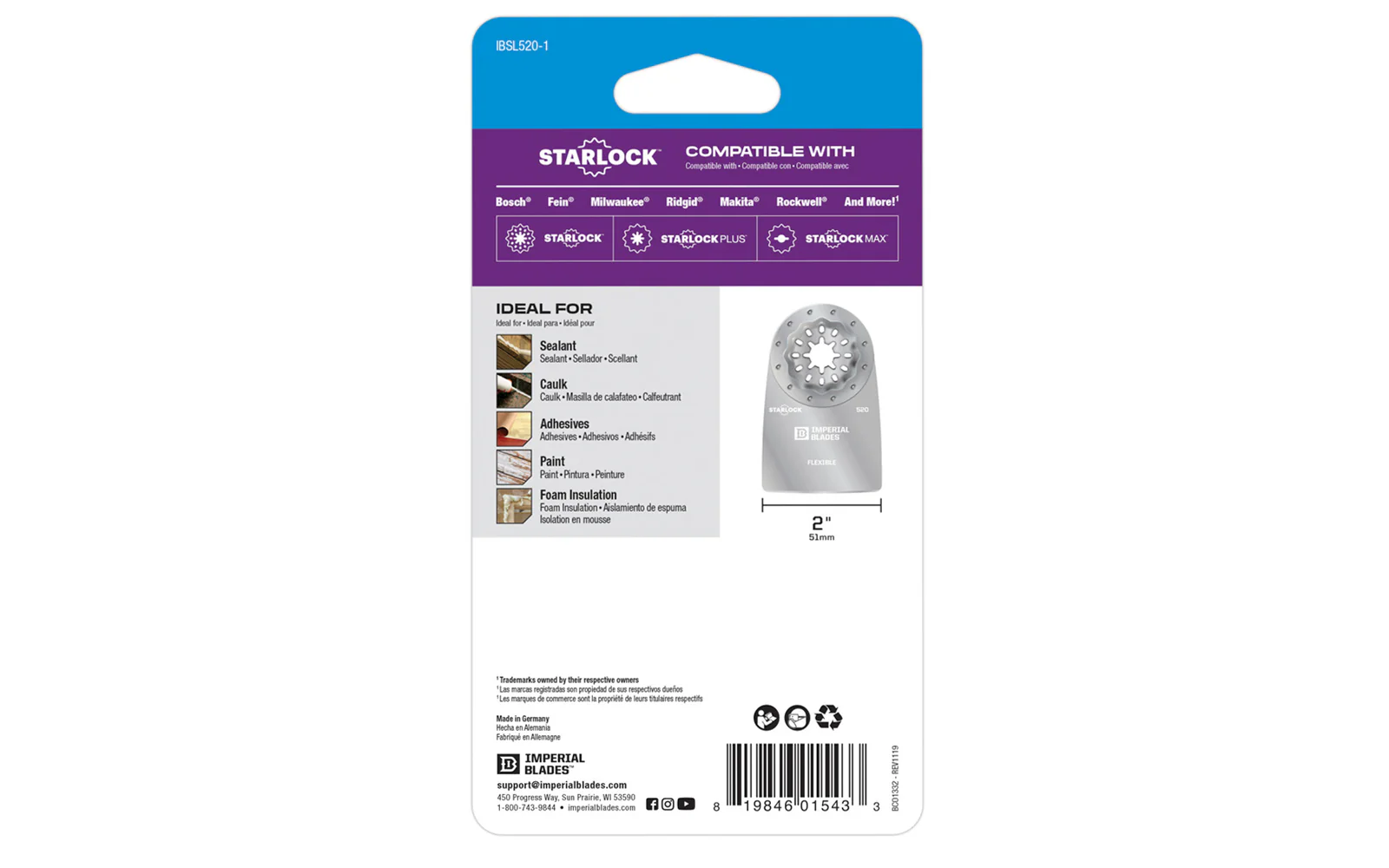 Imperial Blades "Starlock" 2" Soft Material Flexible Scraper - Image 3