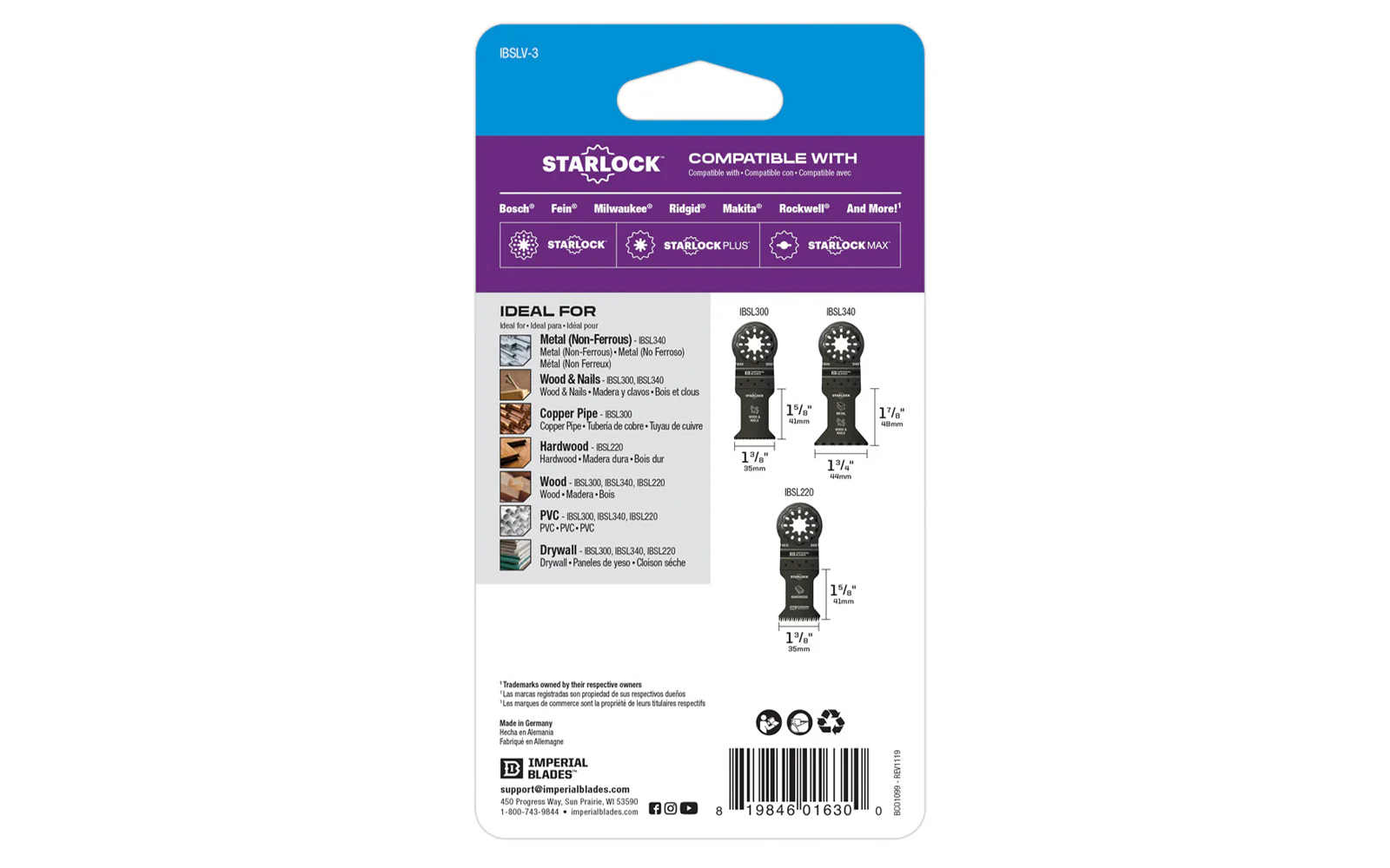 Imperial Blades "Starlock" Standard All-Purpose Variety Pack - 3 PC - Image 3