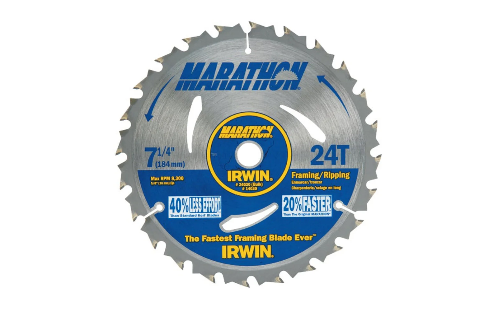 Irwin Marathon 7-1/4" Framing & Ripping Circular Saw Blade - 24 Tooth