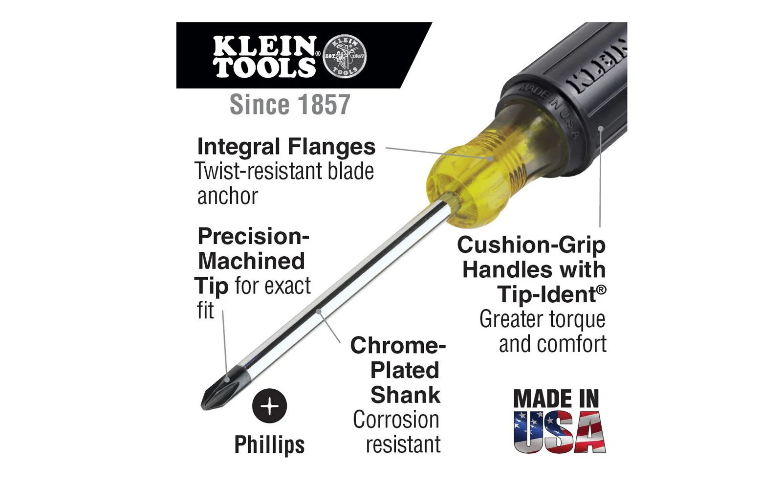 Klein No. 3 Phillips Screwdriver - 6" Shank - Image 2